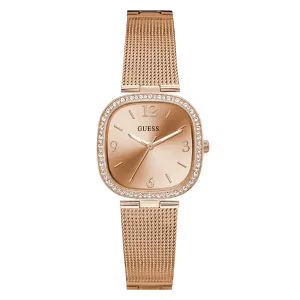 Guess Tapestry Rose Gold Mesh Bracelet Rose Gold Dial Quartz Watch for Ladies - GW0354L3
