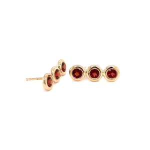 GYPSY - 3 STONE GOOD LUCK POST - GARNET