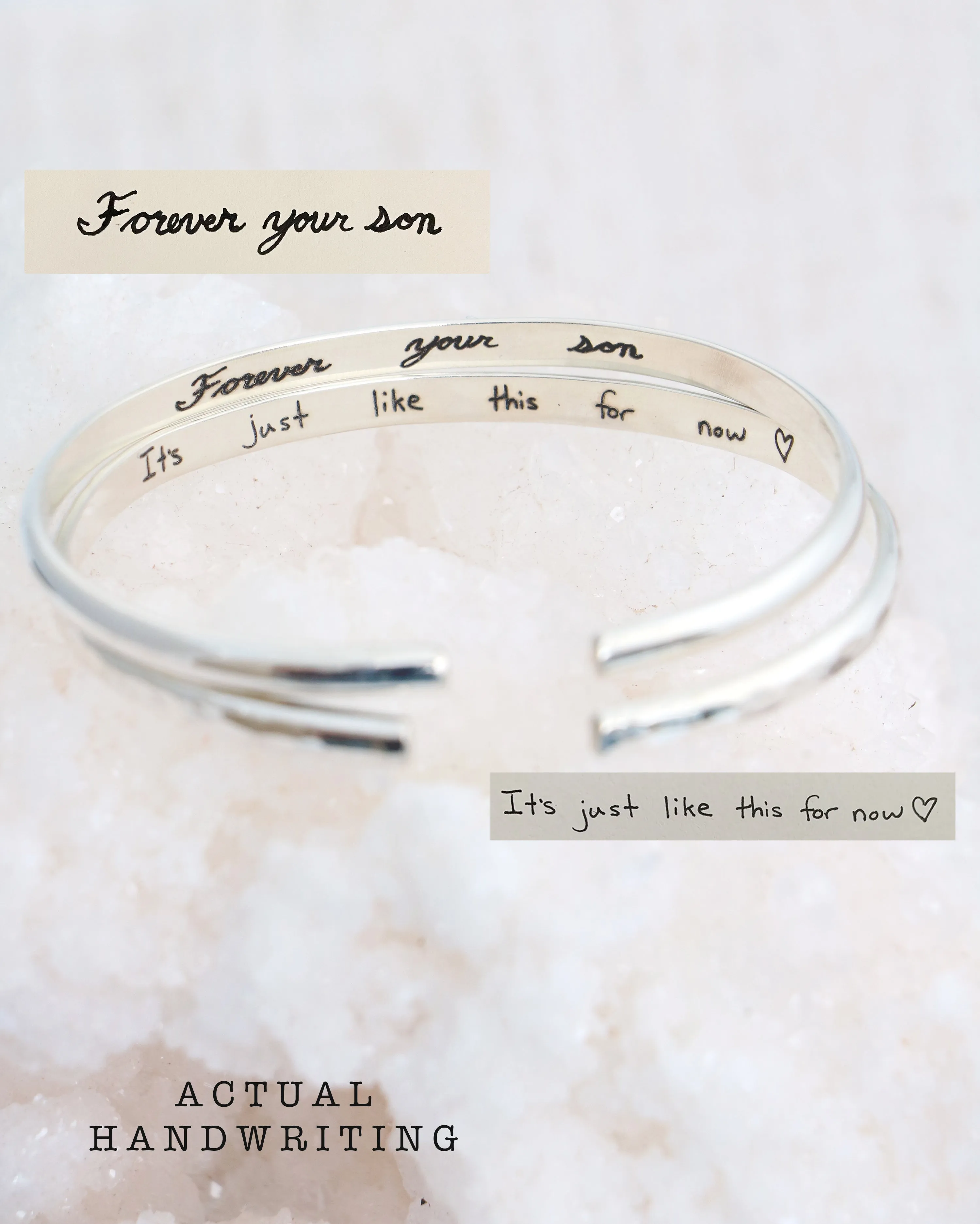 handwriting cuff bracelet { silver   gold }