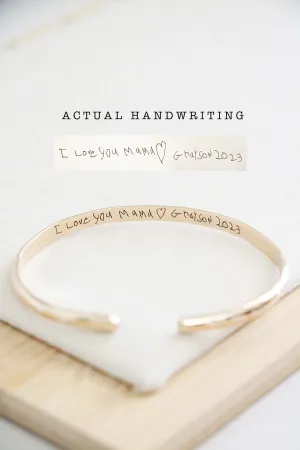 handwriting cuff bracelet { silver   gold }