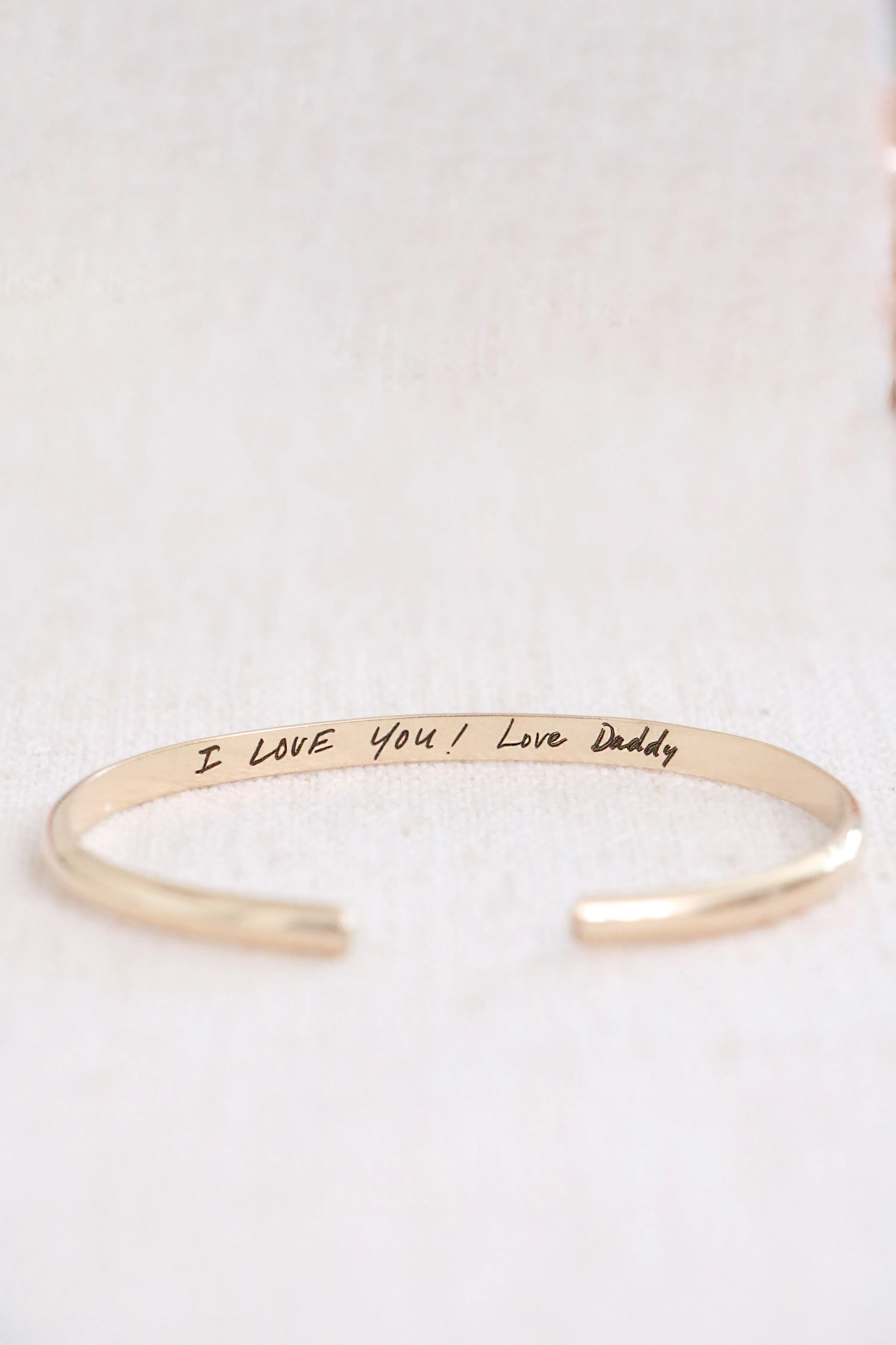handwriting cuff bracelet { silver   gold }
