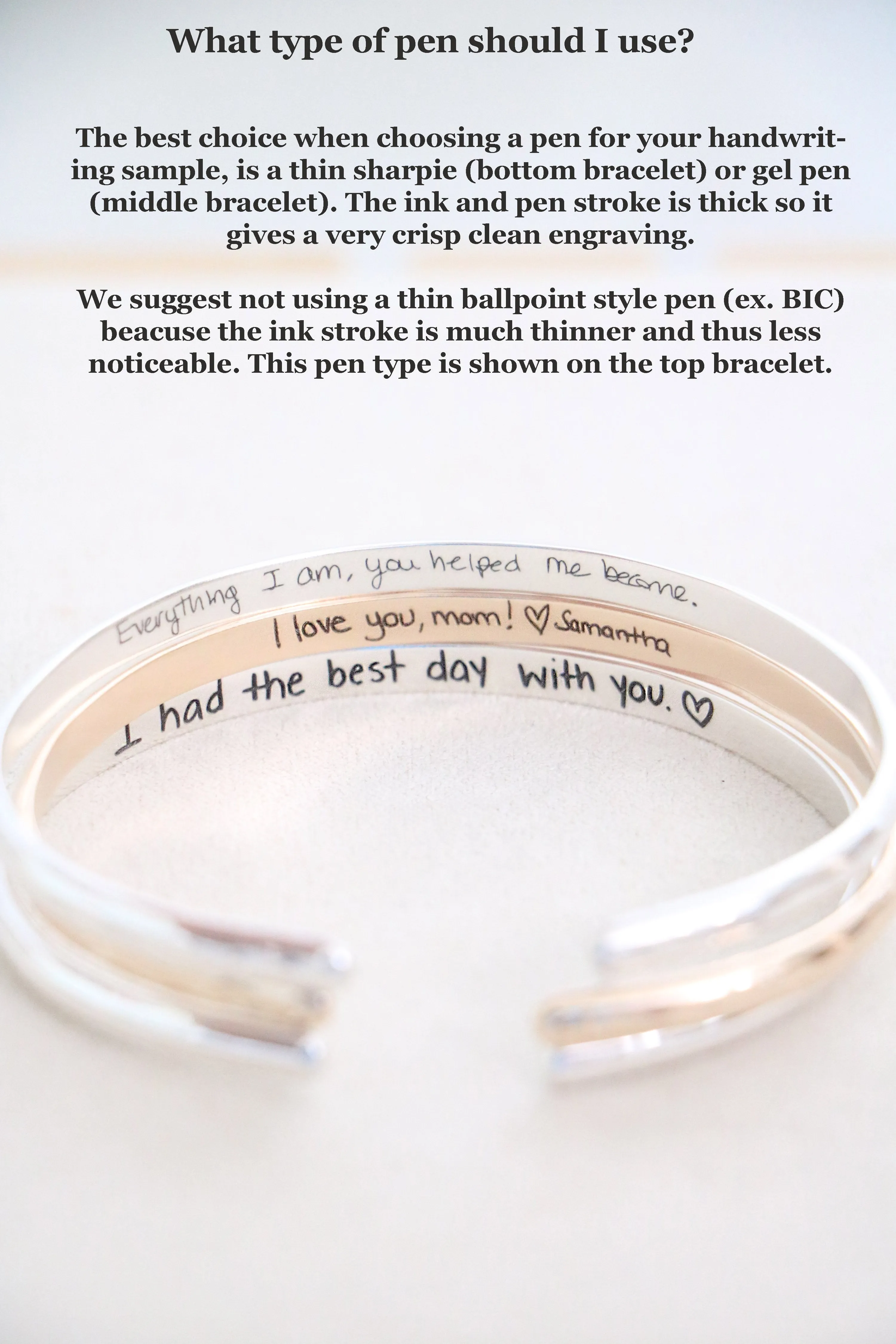 handwriting cuff bracelet { silver   gold }