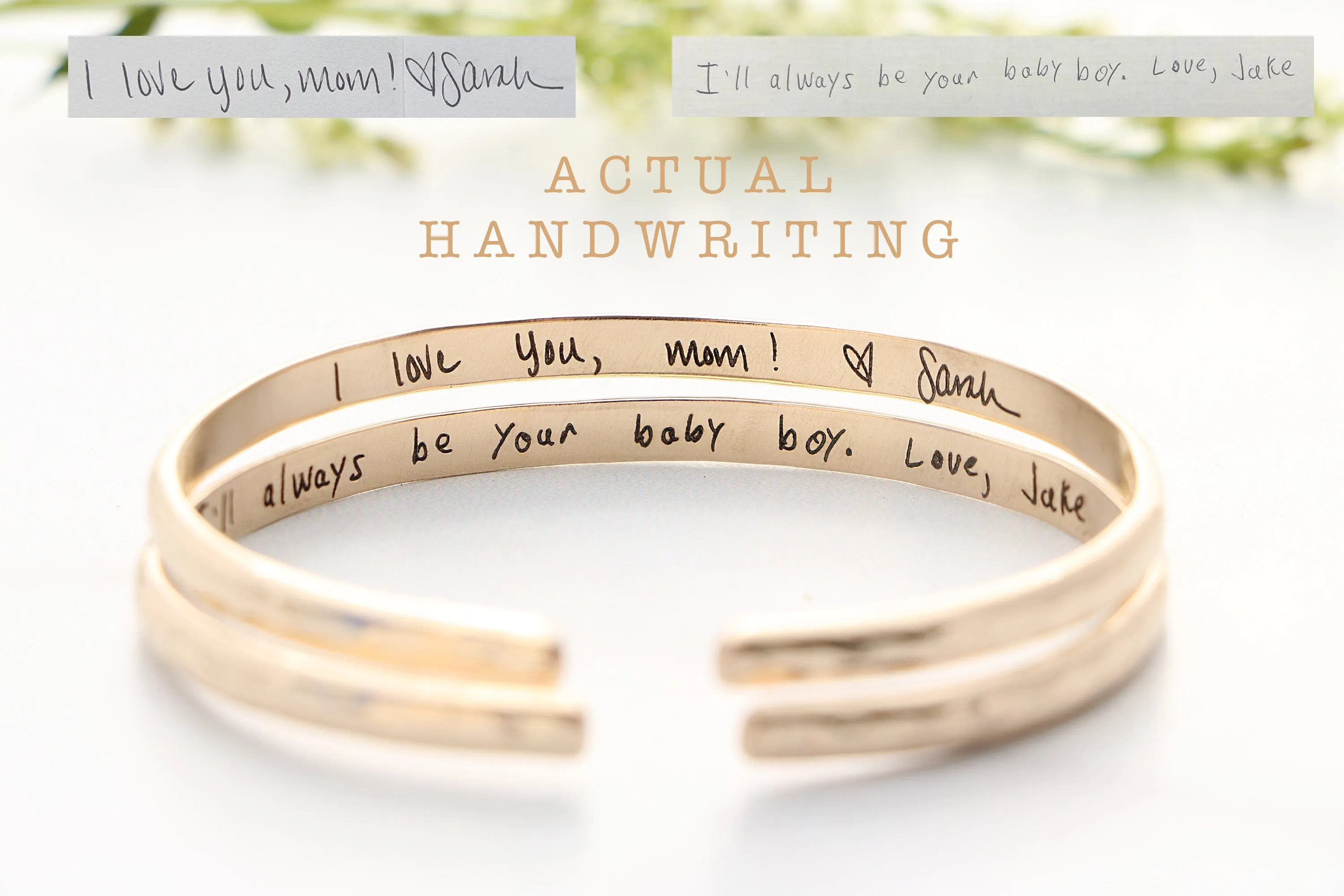 handwriting cuff bracelet { silver   gold }