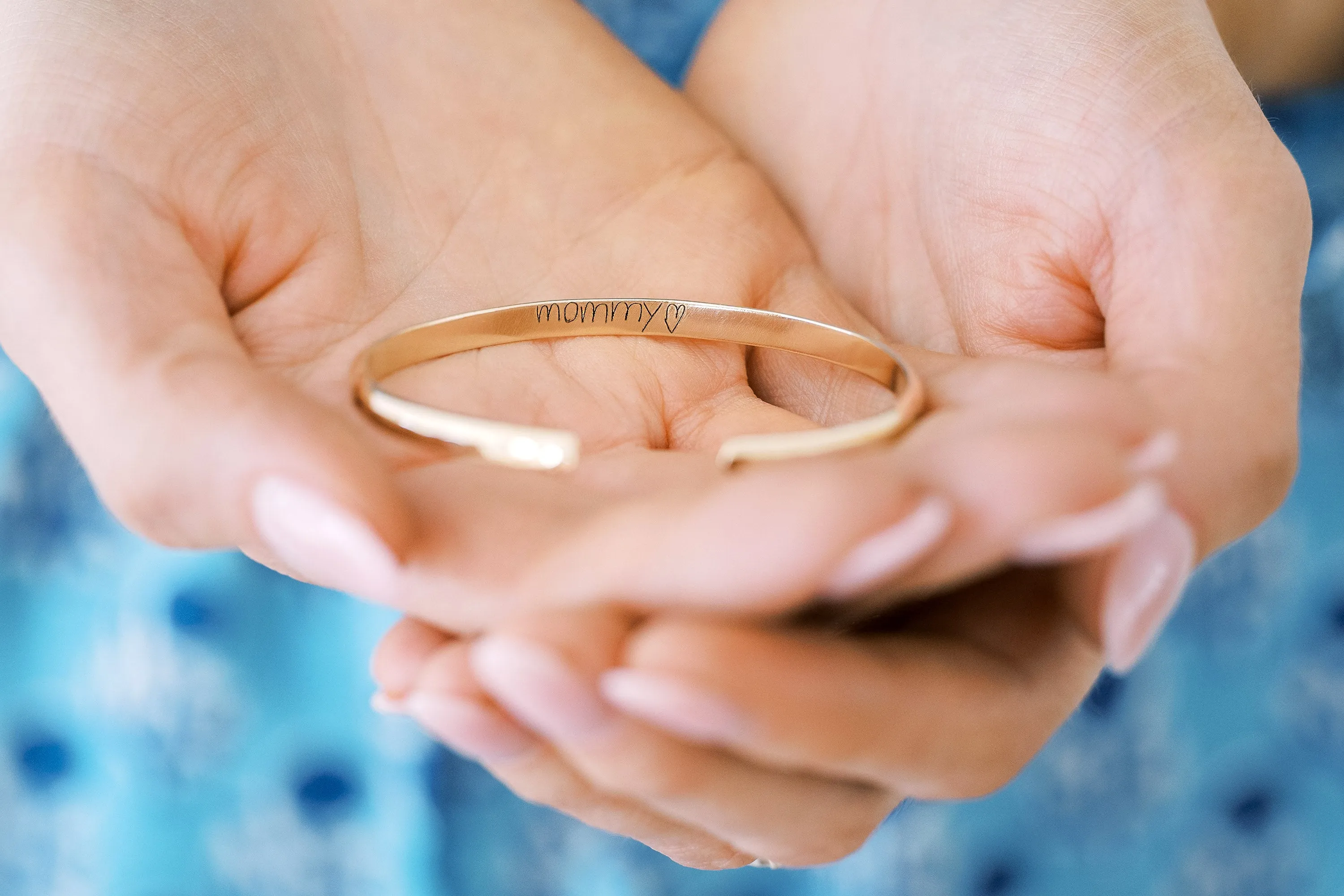 handwriting cuff bracelet { silver   gold }