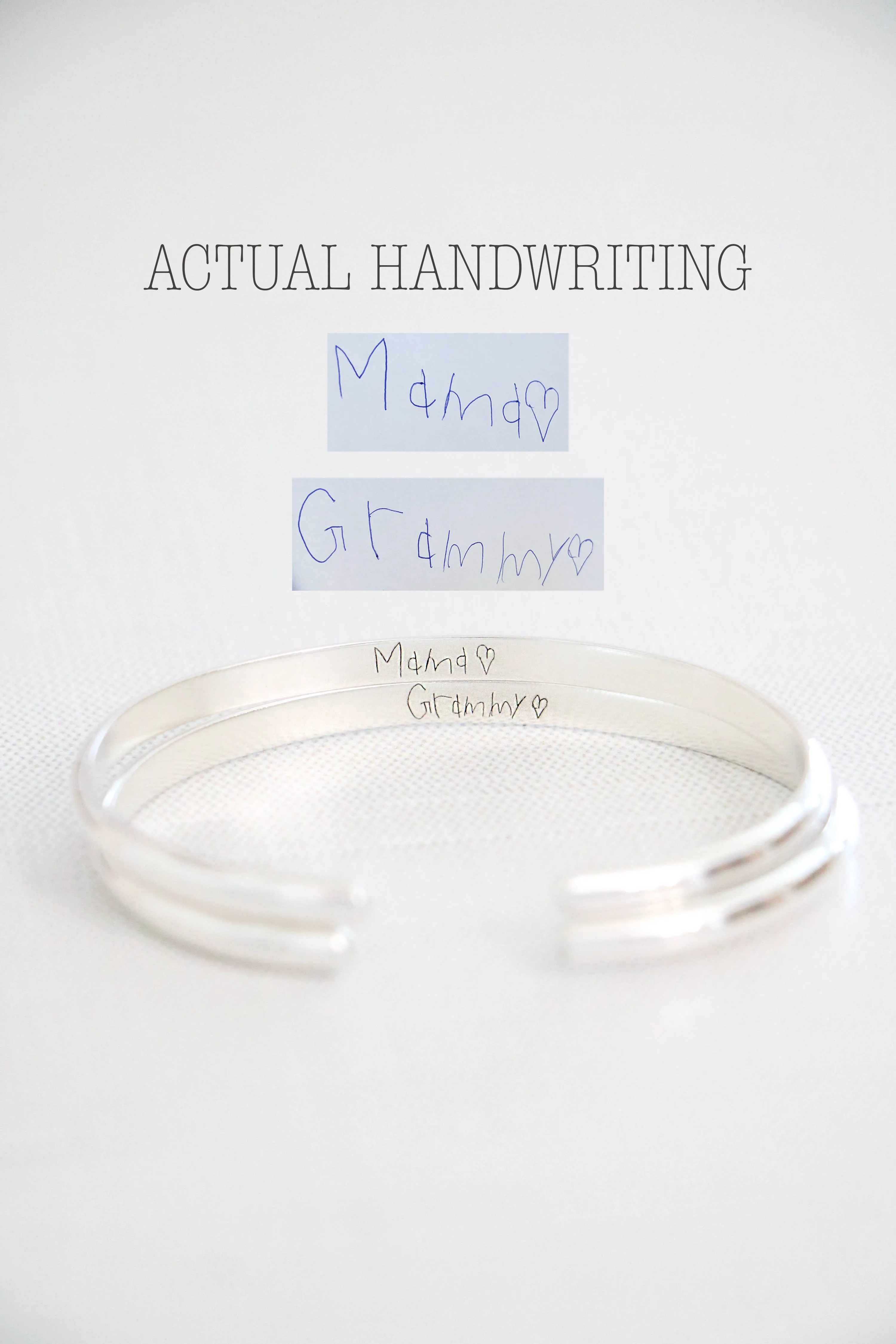 handwriting cuff bracelet { silver   gold }