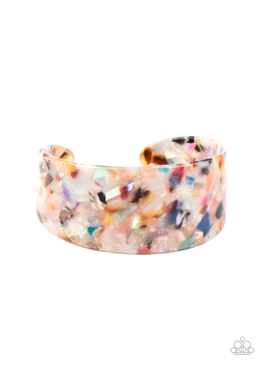 HAUTE Under the Collar - Multi - Colored Acrylic Paparazzi Cuff Bracelet