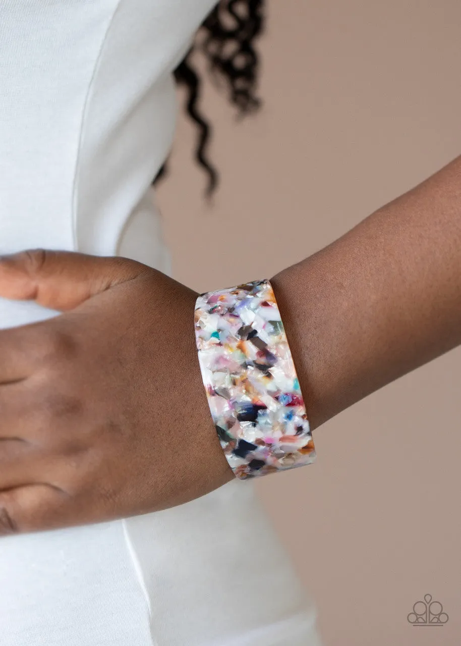 HAUTE Under the Collar - Multi - Colored Acrylic Paparazzi Cuff Bracelet