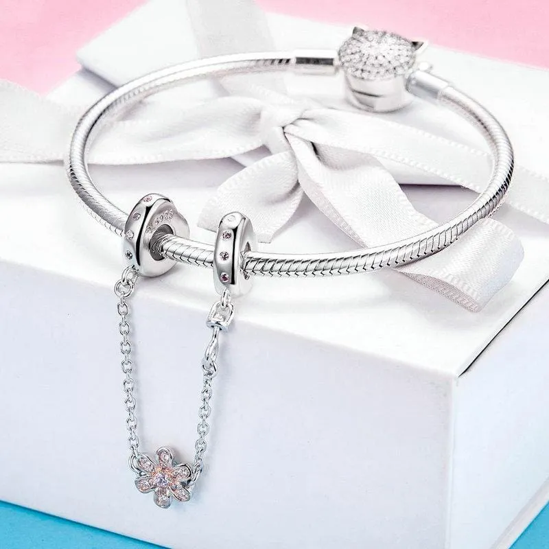 Heart & Flower Safety Chain