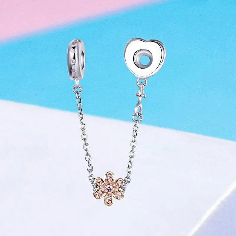 Heart & Flower Safety Chain
