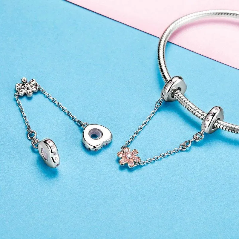 Heart & Flower Safety Chain