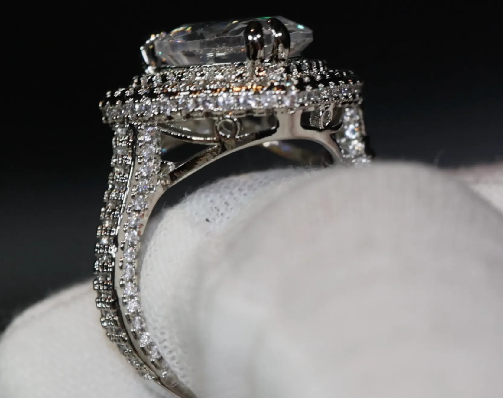 Heart Ring | Heart Rings | Iced Out Heart Ring | Halo Ring | Double Halo Ring | Heart Shape Ring |  Womens Diamond ring | Diamond Heart Ring