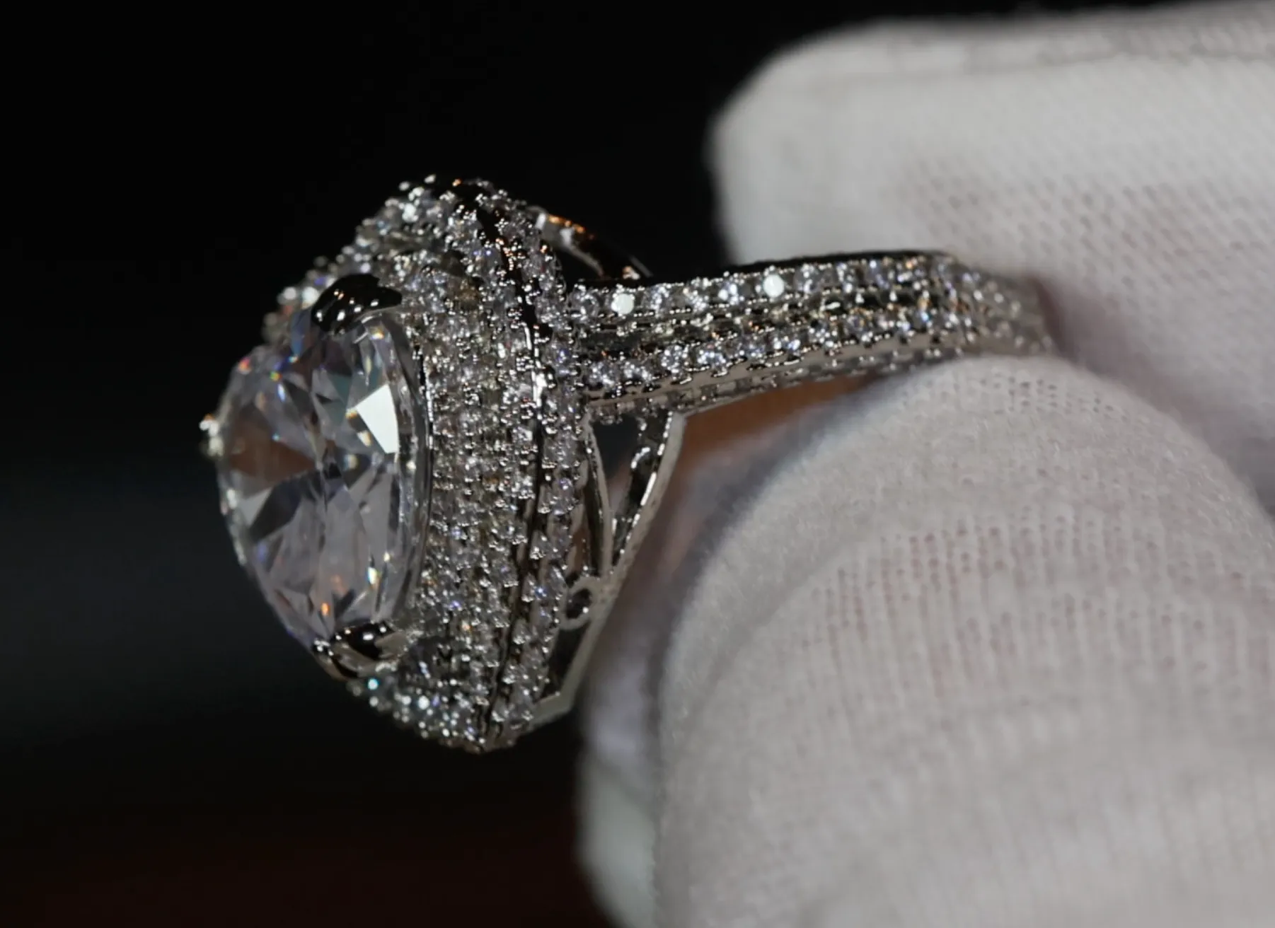 Heart Ring | Heart Rings | Iced Out Heart Ring | Halo Ring | Double Halo Ring | Heart Shape Ring |  Womens Diamond ring | Diamond Heart Ring