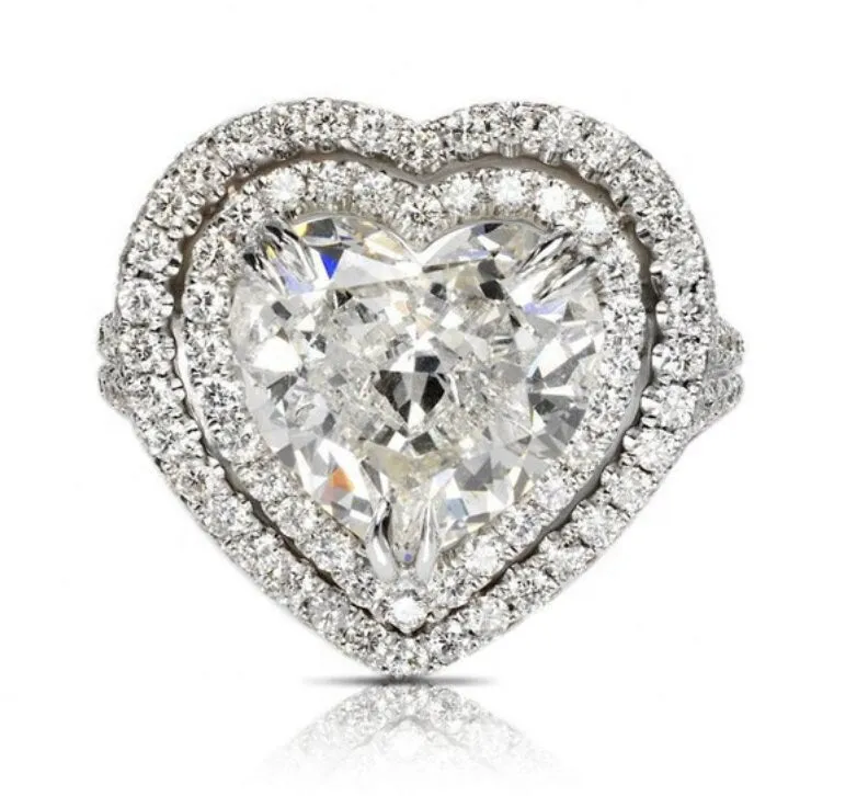Heart Ring | Heart Rings | Iced Out Heart Ring | Halo Ring | Double Halo Ring | Heart Shape Ring |  Womens Diamond ring | Diamond Heart Ring