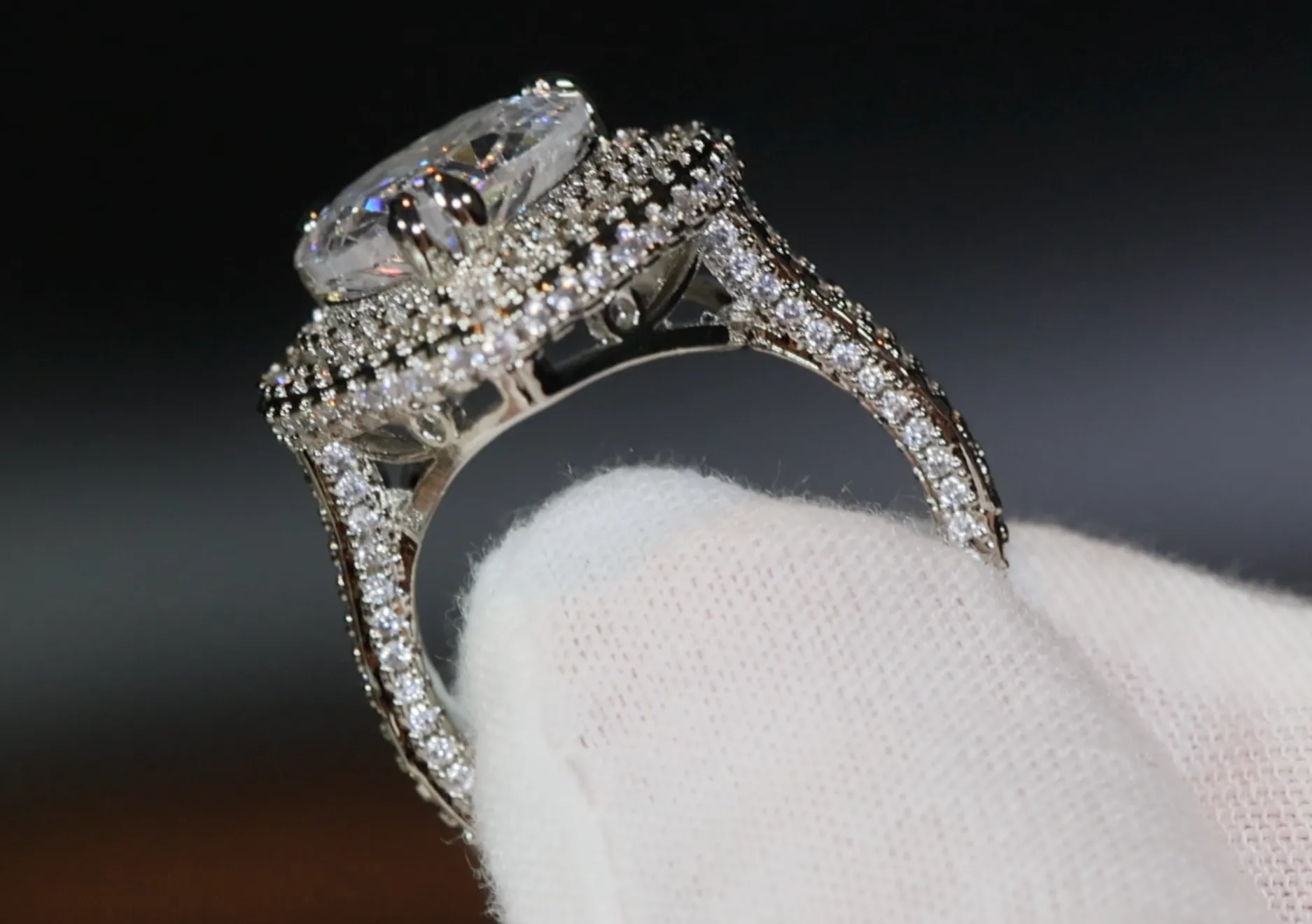 Heart Ring | Heart Rings | Iced Out Heart Ring | Halo Ring | Double Halo Ring | Heart Shape Ring |  Womens Diamond ring | Diamond Heart Ring