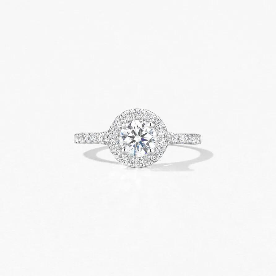Hearts On Fire Transcend Single Halo Platinum Diamond Engagement Ring - 0.73ctw