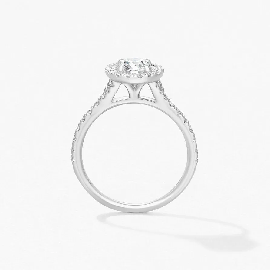 Hearts On Fire Transcend Single Halo Platinum Diamond Engagement Ring - 0.73ctw