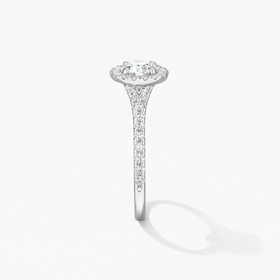 Hearts On Fire Transcend Single Halo Platinum Diamond Engagement Ring - 0.73ctw