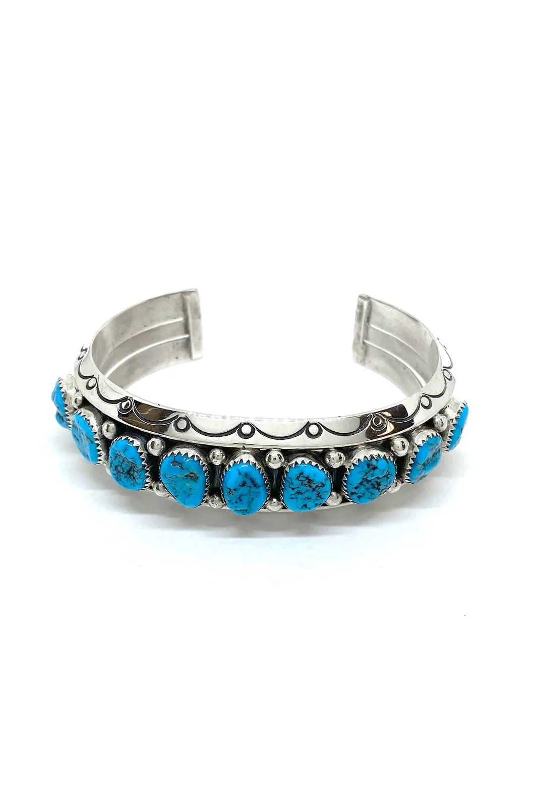 Heavy Mens Rough Turquoise Row Bracelet