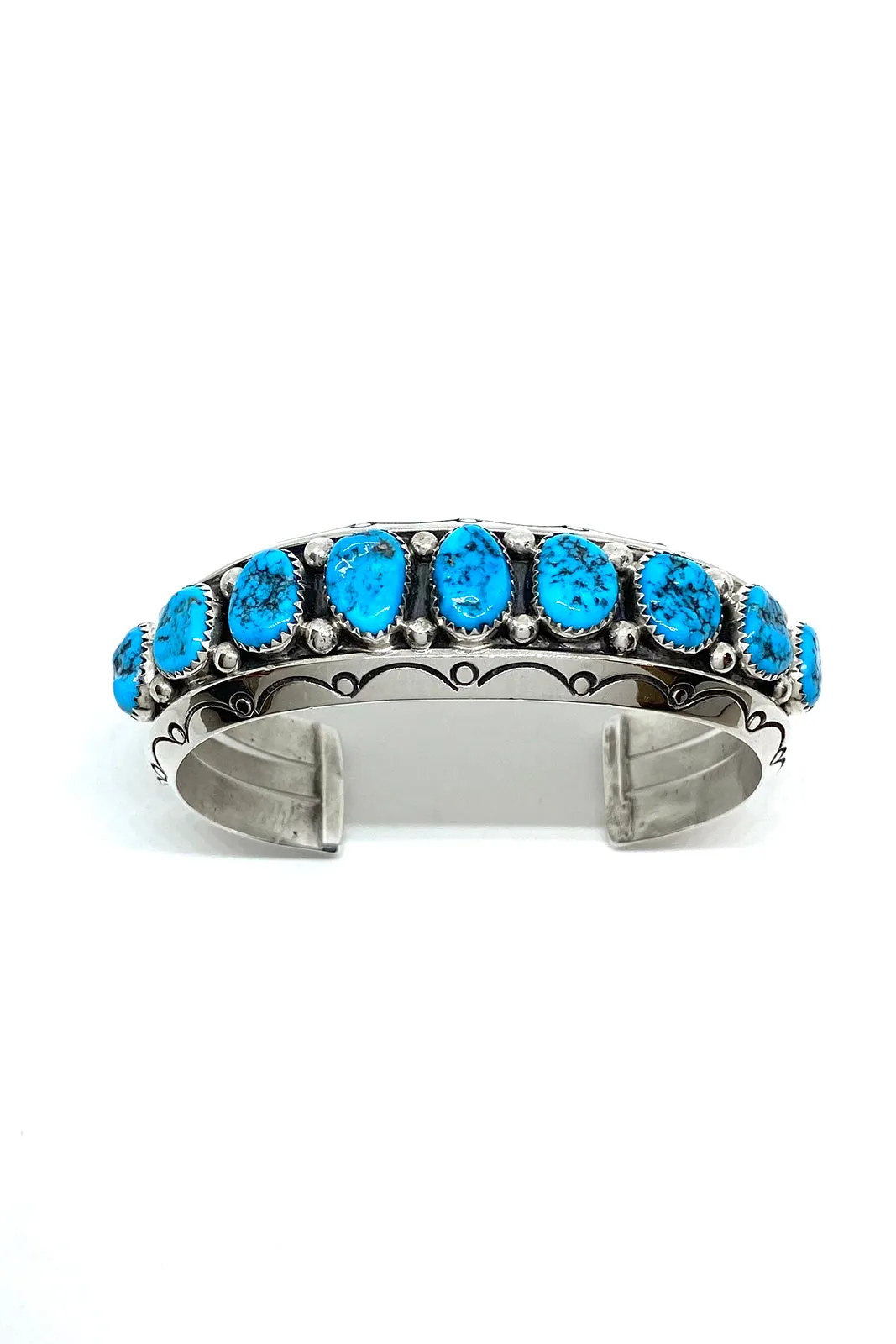 Heavy Mens Rough Turquoise Row Bracelet