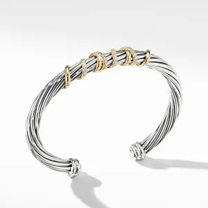 Helena Center Station Bracelet with 18K Gold and Diamonds, Size Large