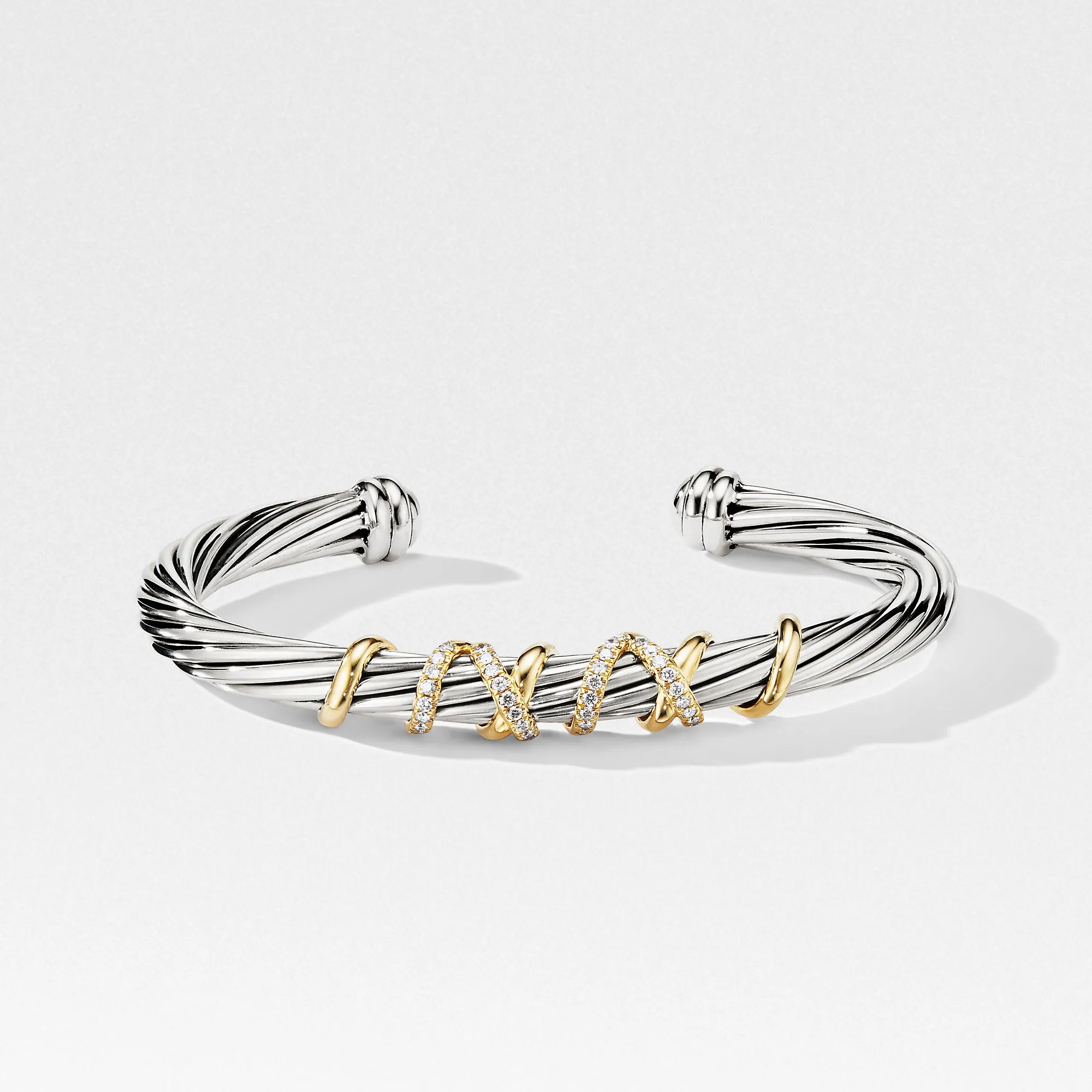 Helena Center Station Bracelet with 18K Gold and Diamonds, Size Large