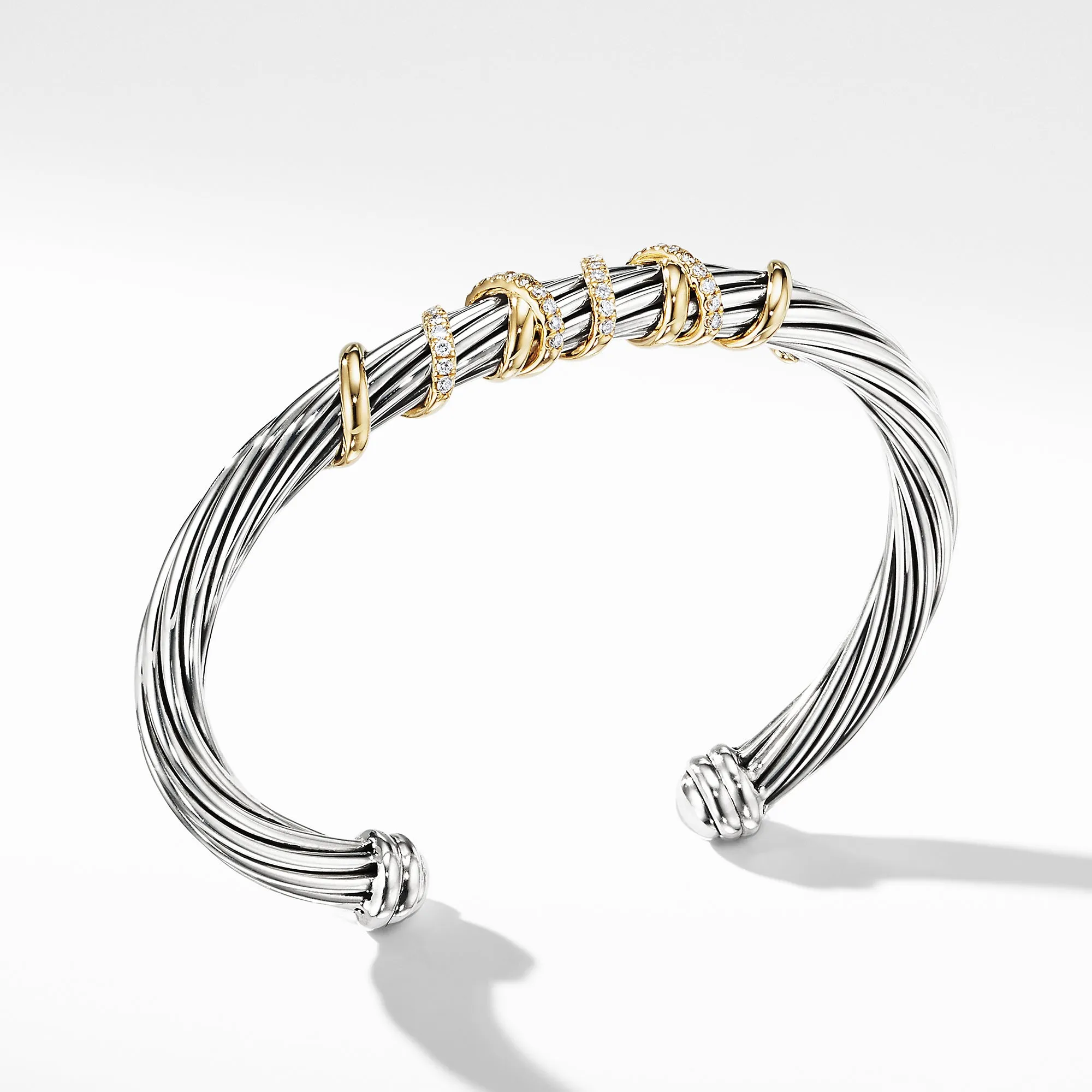 Helena Center Station Bracelet with 18K Gold and Diamonds, Size Large