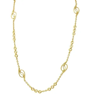 Hermés French Vintage 18 Karat Yellow Gold Horse Riding Crop Chain Link Long Necklace