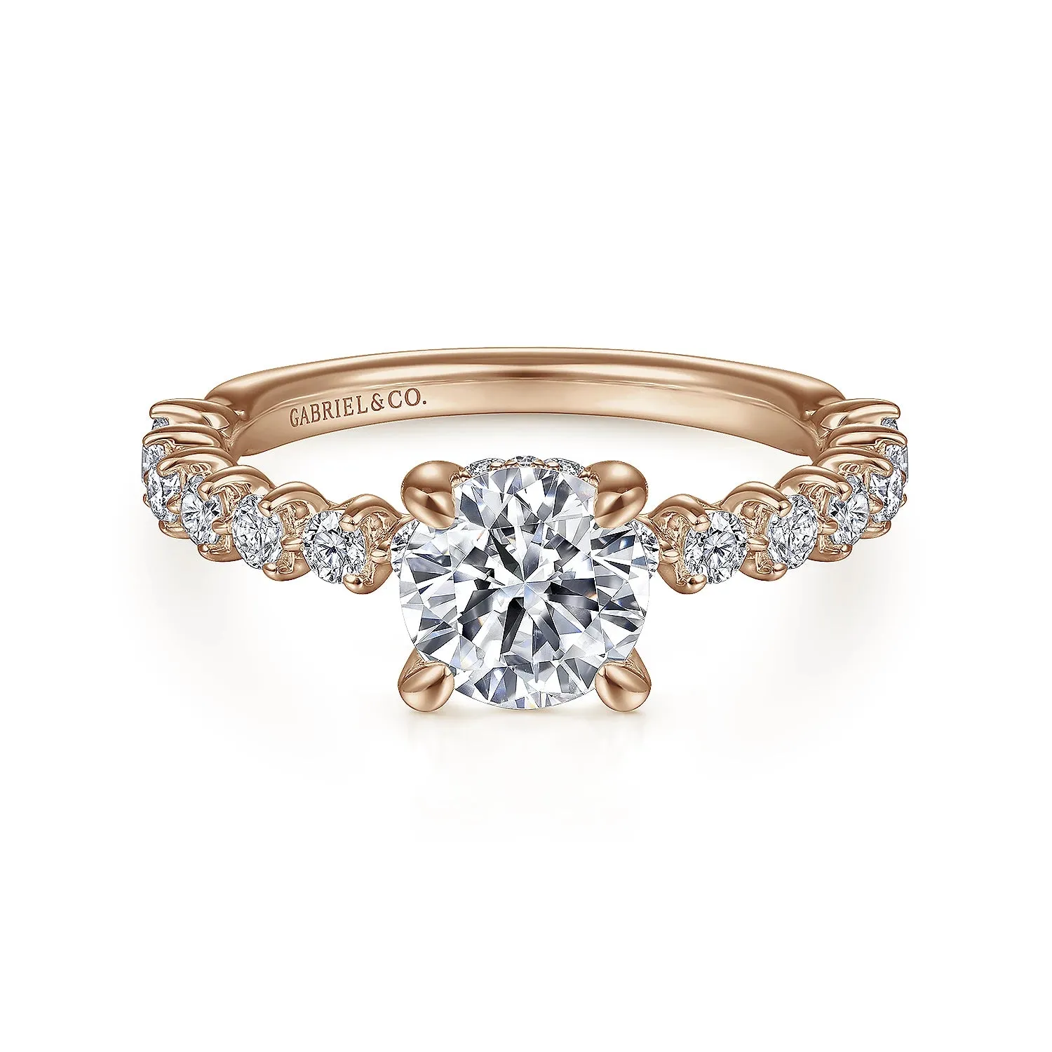 Hidden Halo Round Diamond Engagement Ring Mounting