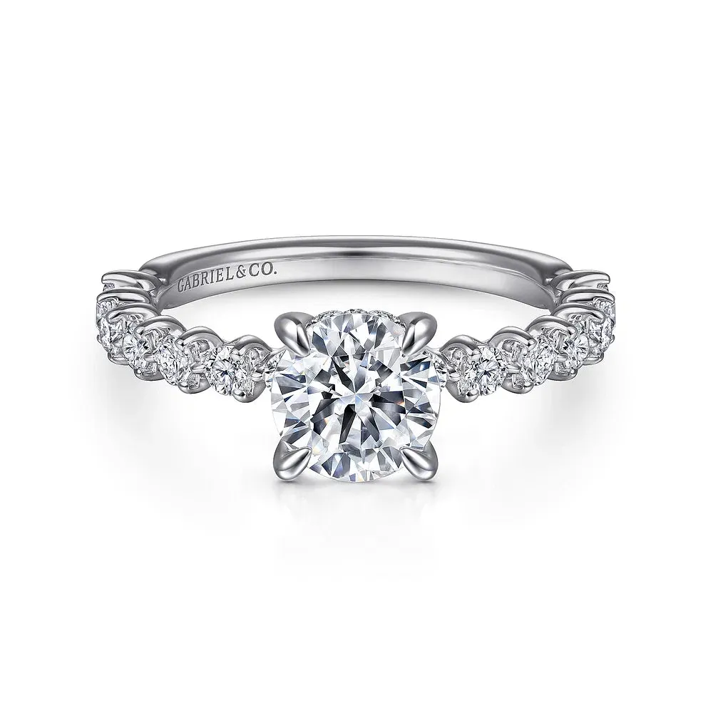 Hidden Halo Round Diamond Engagement Ring Mounting