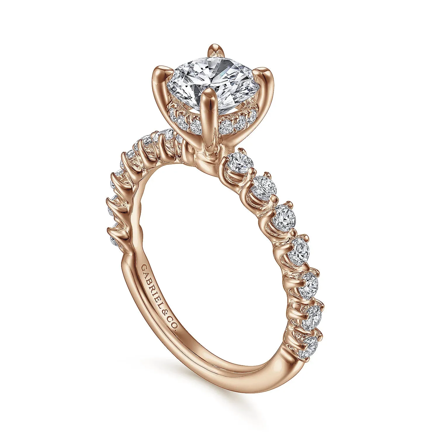 Hidden Halo Round Diamond Engagement Ring Mounting
