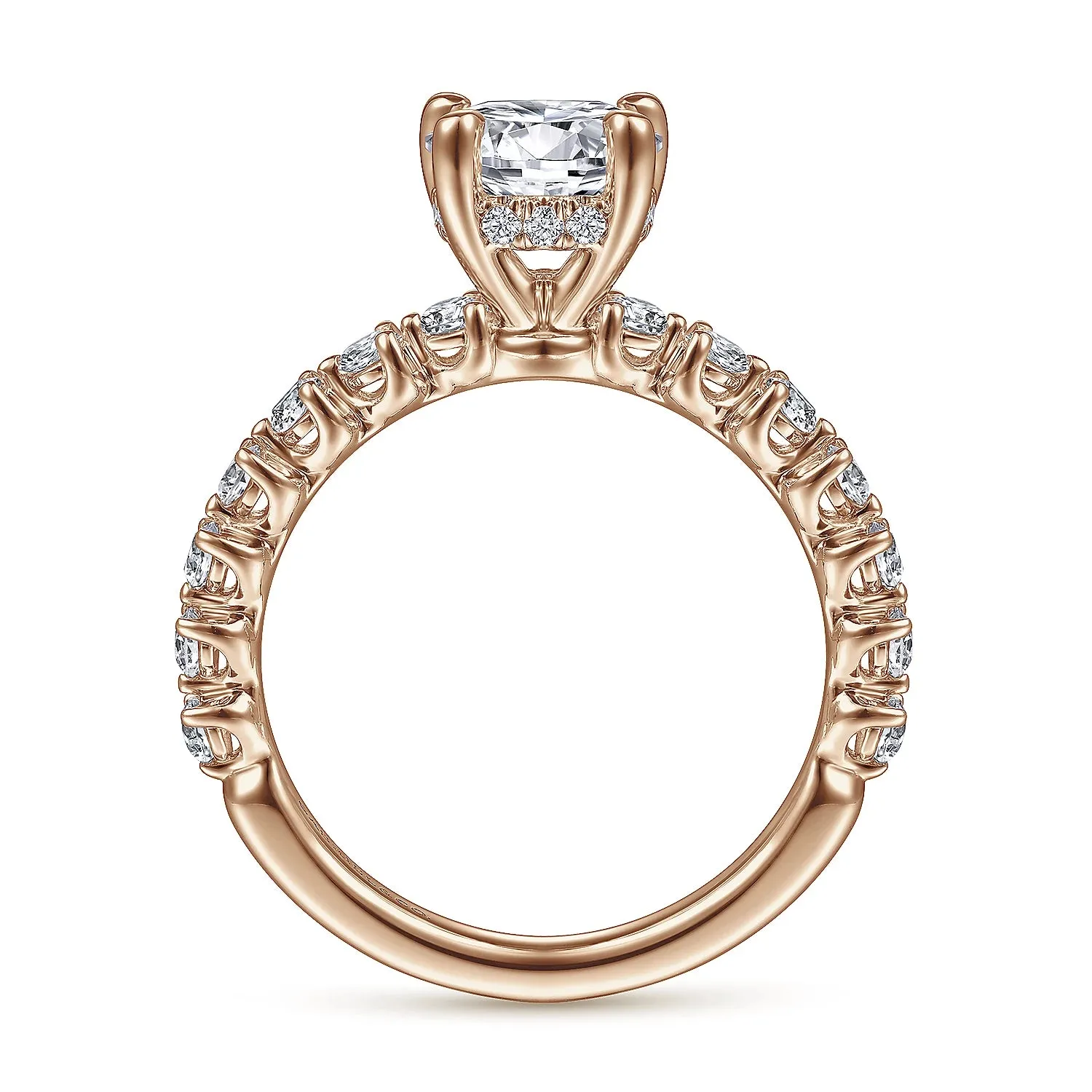 Hidden Halo Round Diamond Engagement Ring Mounting