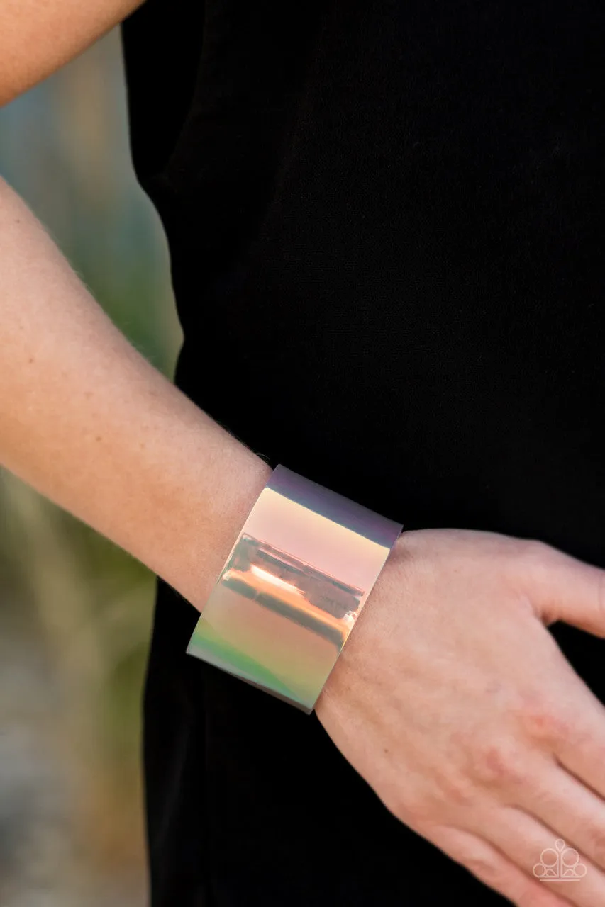 Holographic Aura - Multi - Colorful Acrylic Paparazzi Cuff Bracelet - 2020 Unwritten Convention Exclusive