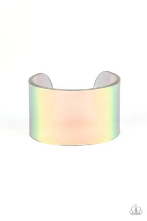 Holographic Aura - Multi - Colorful Acrylic Paparazzi Cuff Bracelet - 2020 Unwritten Convention Exclusive