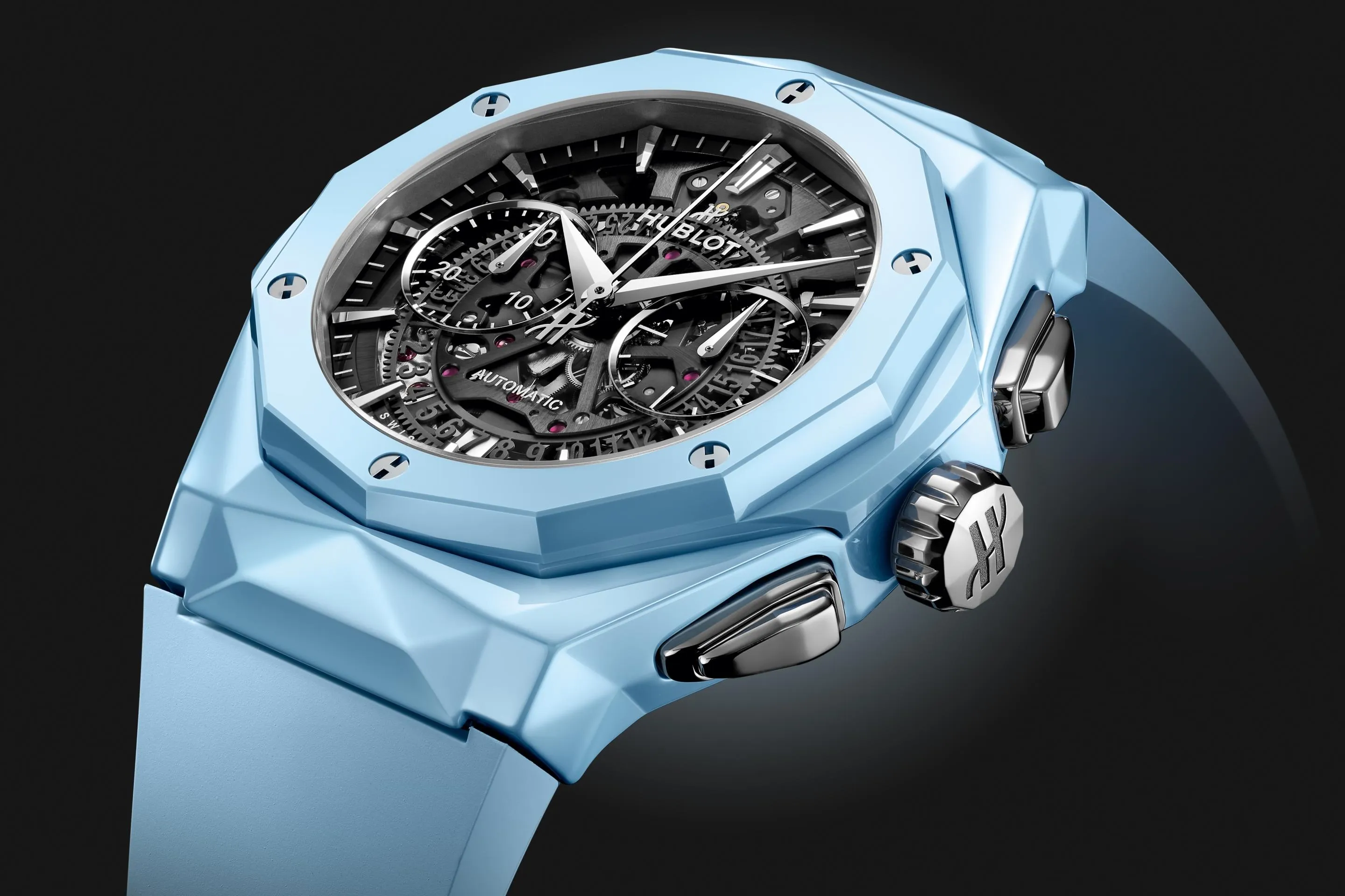 Hublot Classic Fusion AEROFUSION CHRONOGRAPH ORLINSKI SKY BLUE CERAMIC Ref# 525.ES.0170.RX.ORL22