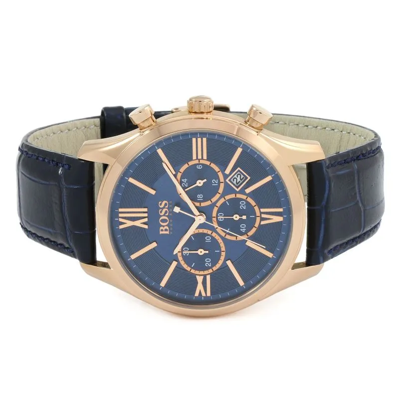 Hugo Boss Ambassador Chronograph Blue Dial Men's Watch 1513320 (Defect)