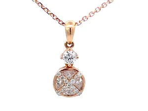Illusion Setting Diamond Pendant in 18k Rose Gold