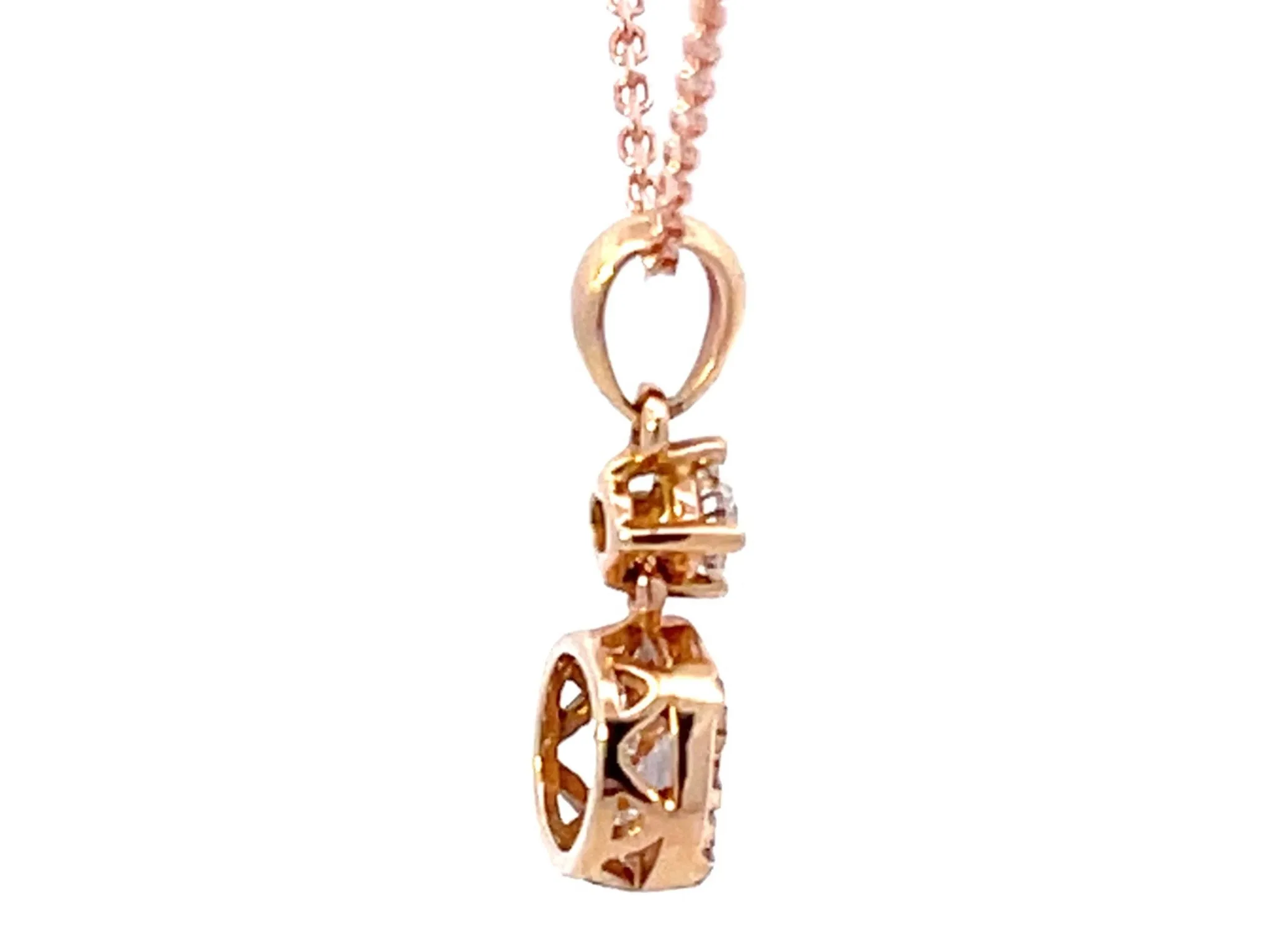 Illusion Setting Diamond Pendant in 18k Rose Gold