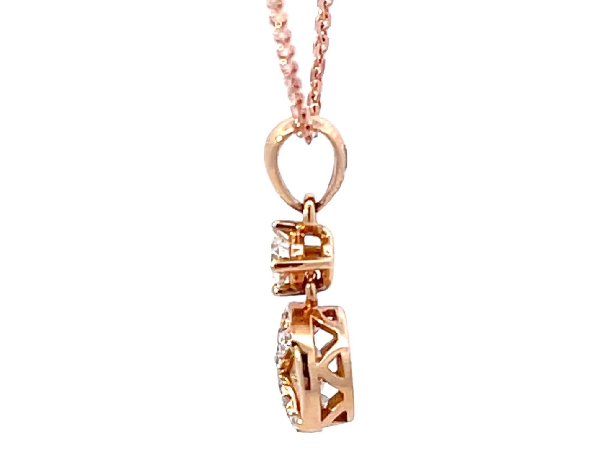 Illusion Setting Diamond Pendant in 18k Rose Gold