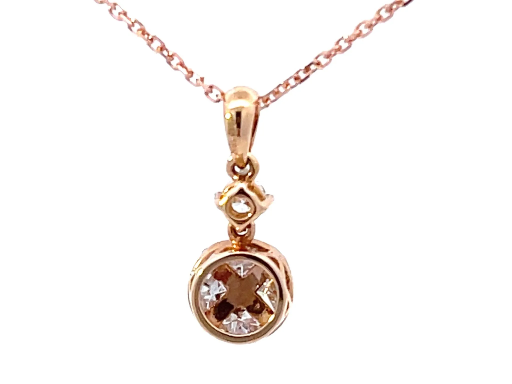 Illusion Setting Diamond Pendant in 18k Rose Gold