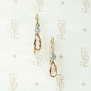 Imperial Topaz and Diamond Drop Earrings