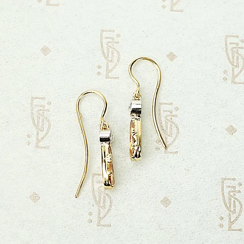 Imperial Topaz and Diamond Drop Earrings