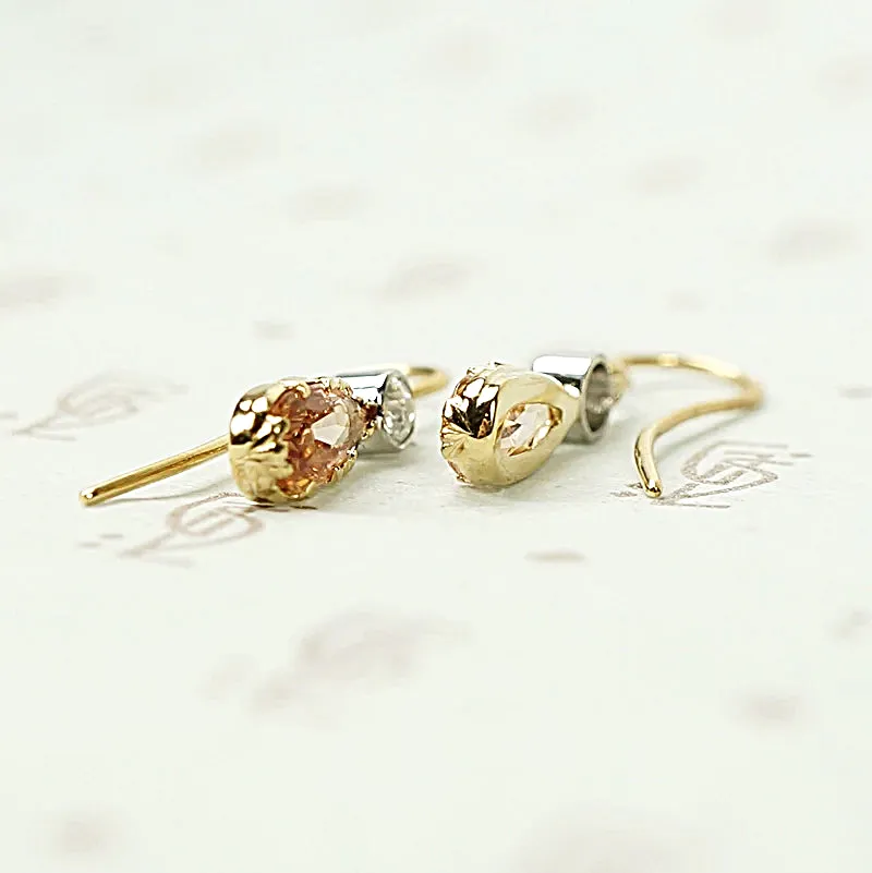 Imperial Topaz and Diamond Drop Earrings