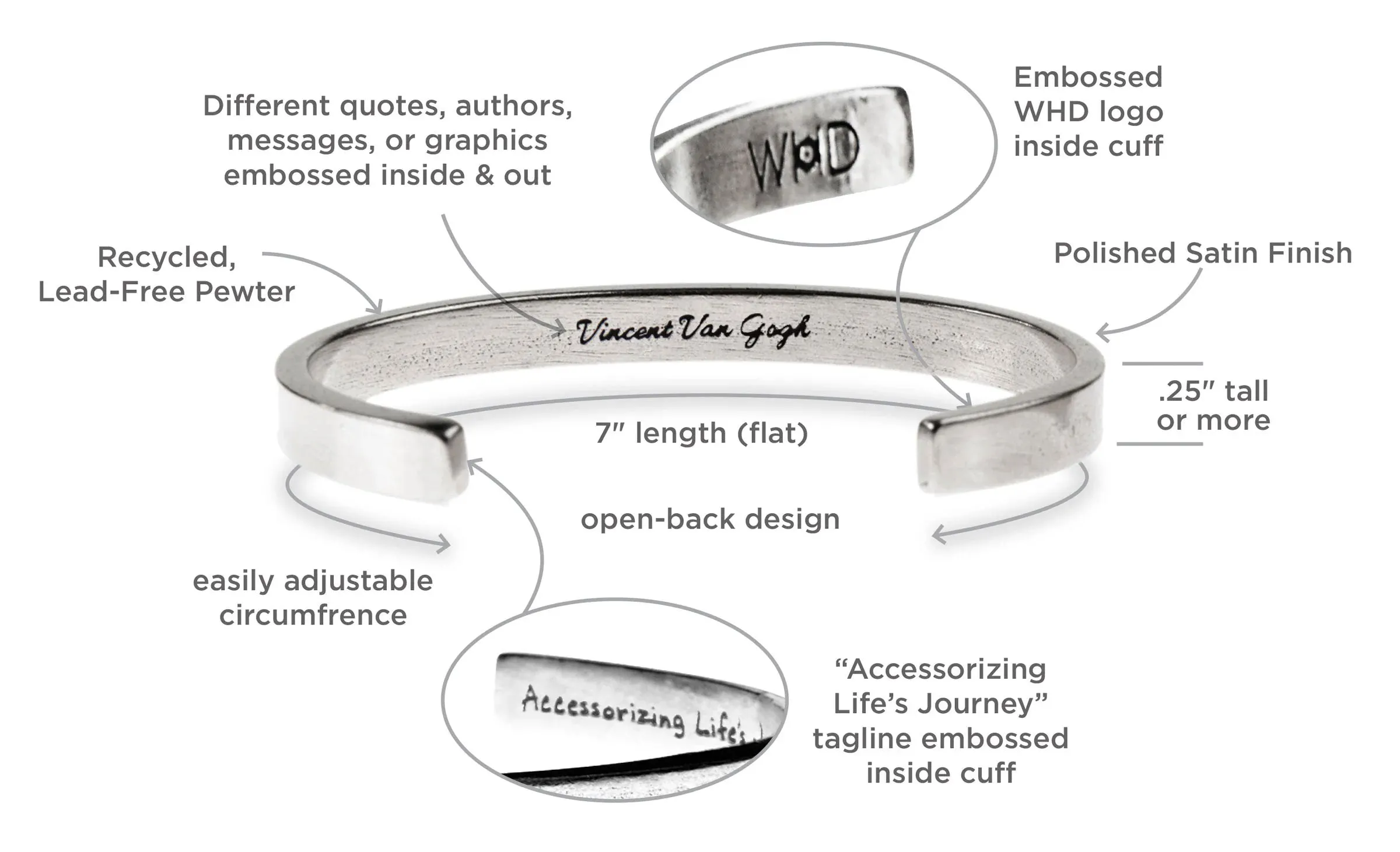 In every walk with nature one receives far more than he seeks John Muir Quotable Cuff Bracelet