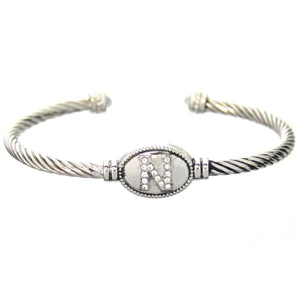 Initial Bracelet Cuff-Rope