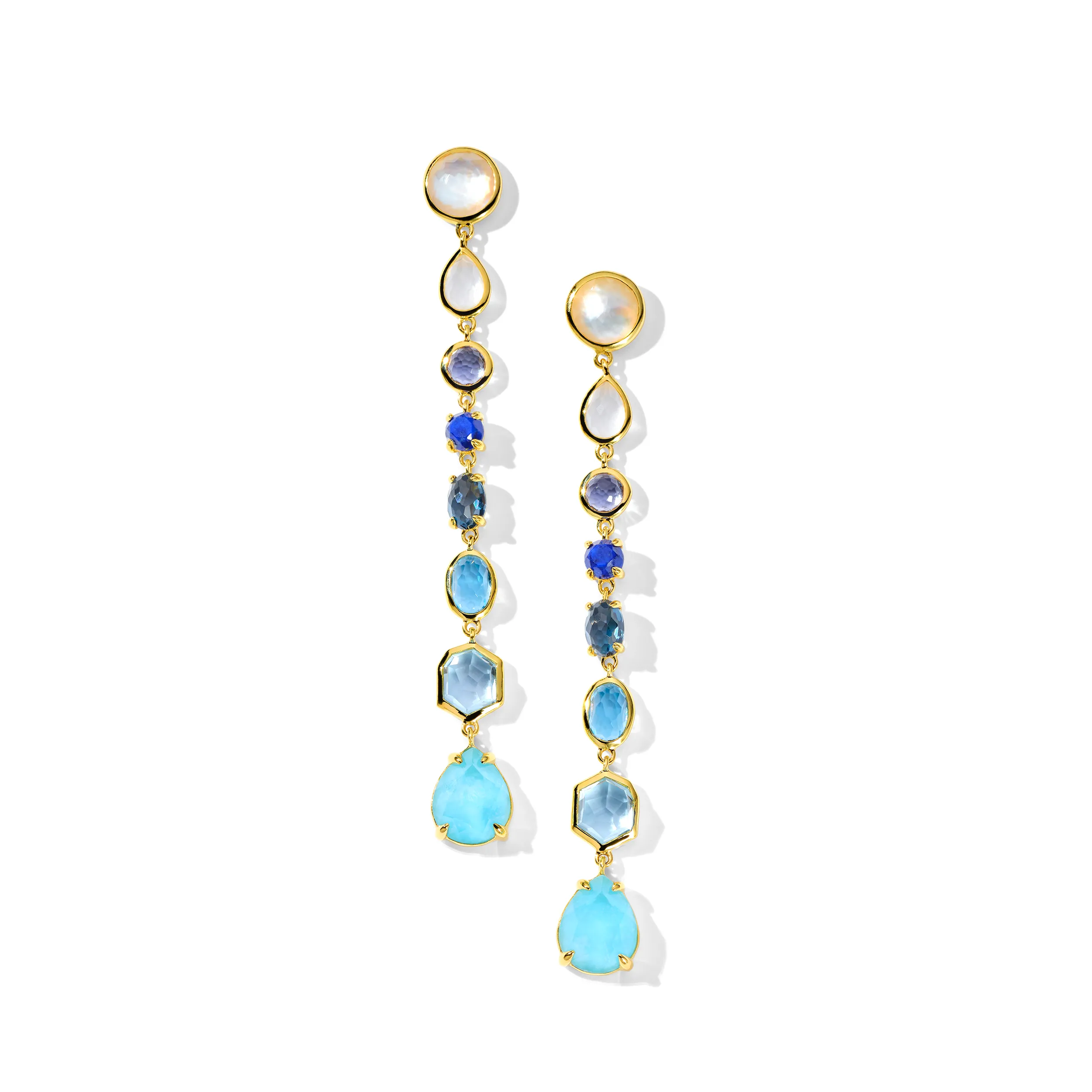 IPPOLITA Rock Candy 8-Stone Linear Drop Earrings in Mare