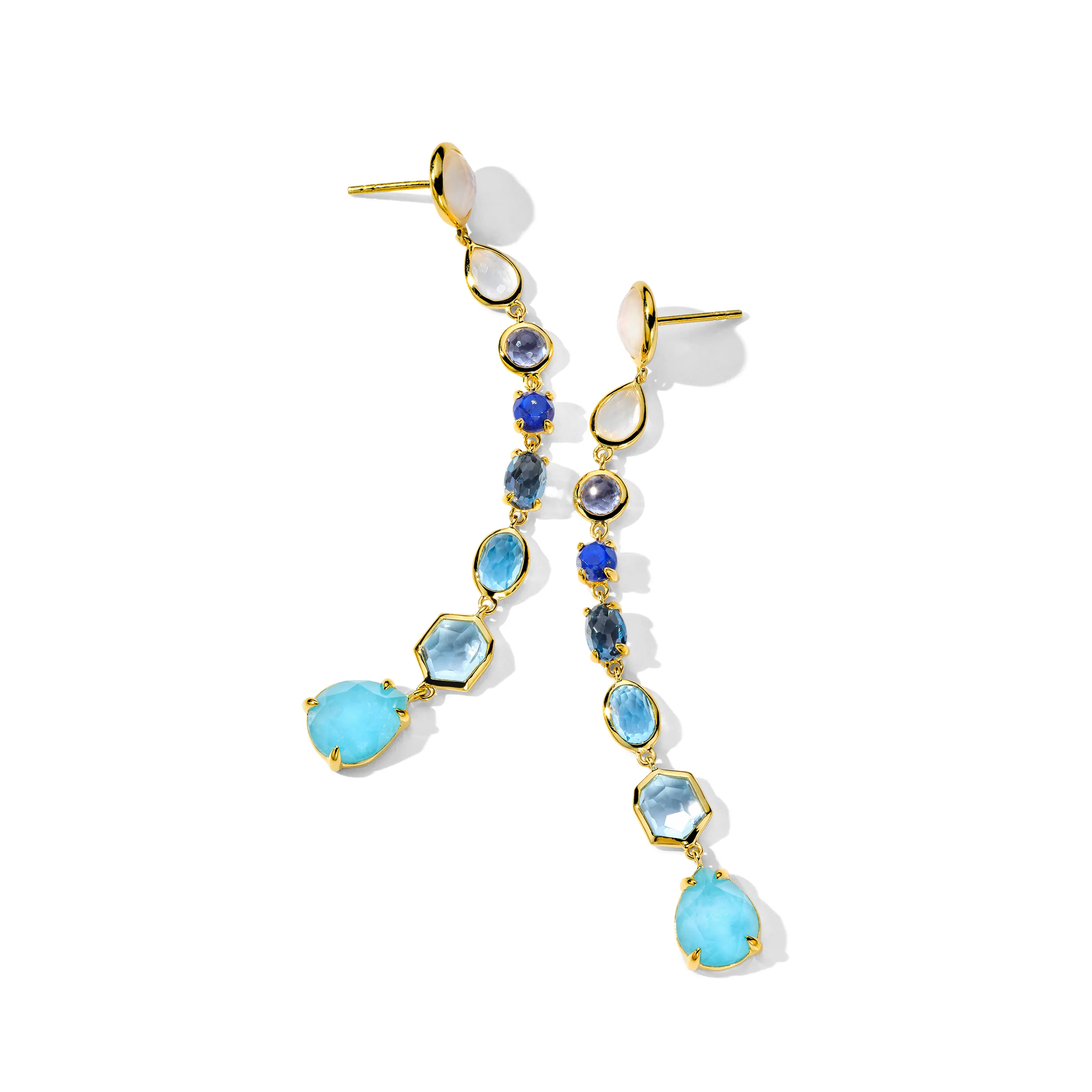 IPPOLITA Rock Candy 8-Stone Linear Drop Earrings in Mare