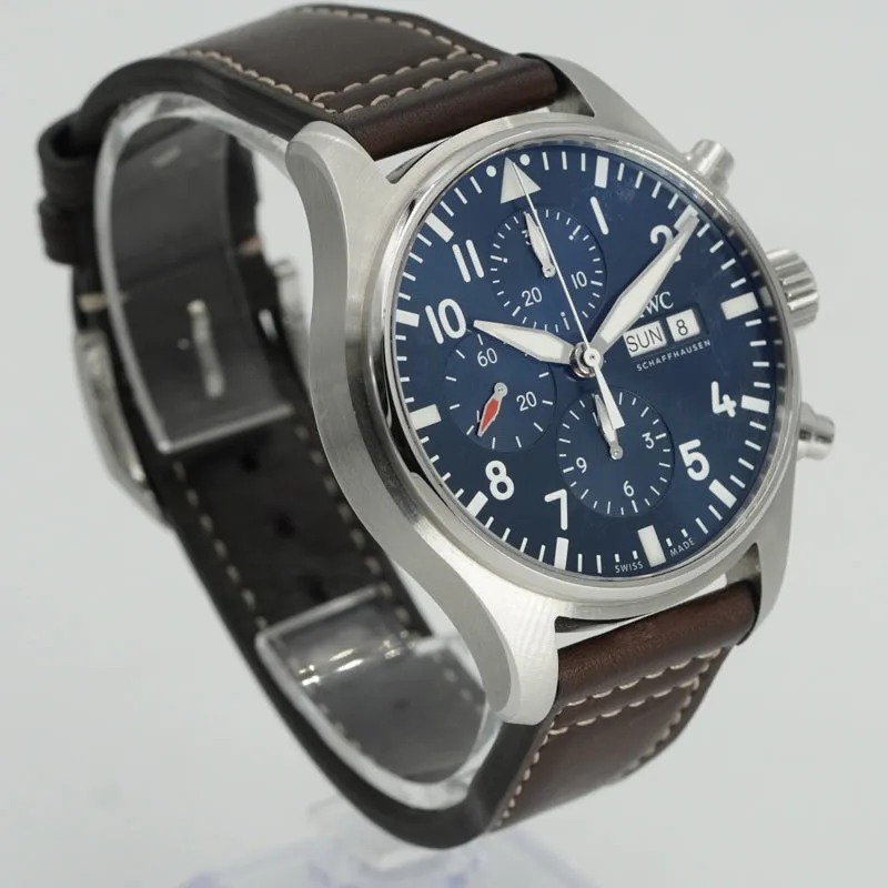 IWC Pilot Chronograph IW377714 B&P 2021 Le Petit Prince Blue Dial 43mm
