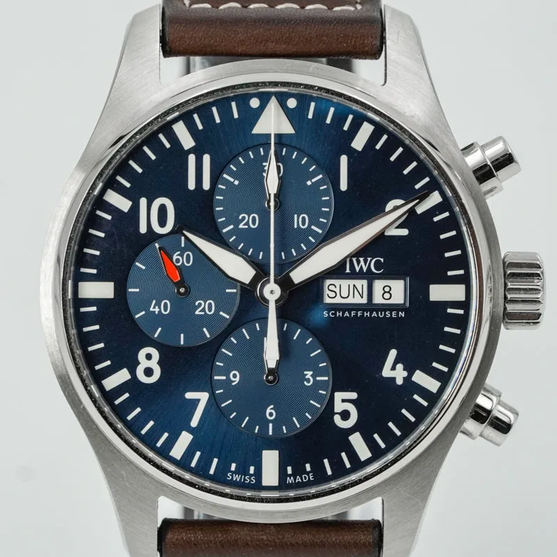IWC Pilot Chronograph IW377714 B&P 2021 Le Petit Prince Blue Dial 43mm