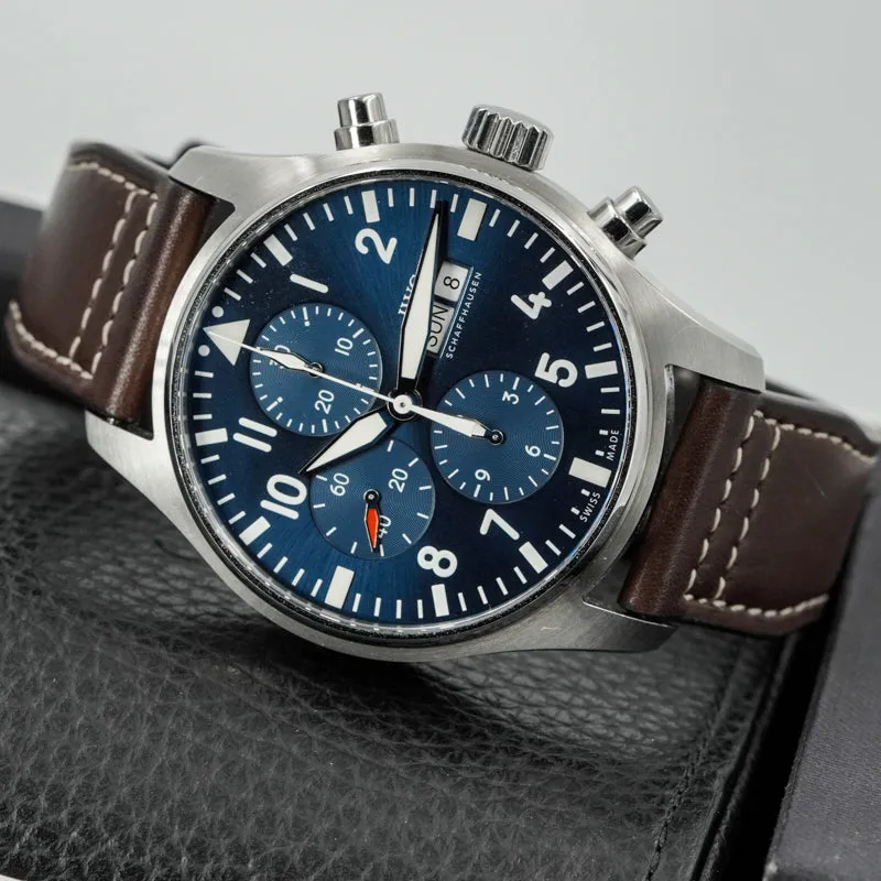 IWC Pilot Chronograph IW377714 B&P 2021 Le Petit Prince Blue Dial 43mm