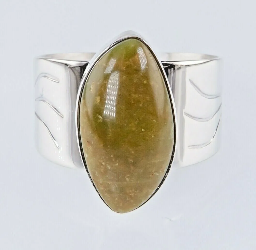 Jay King DTR Sterling Silver Cuff & Ring Set w/ Green Jasper